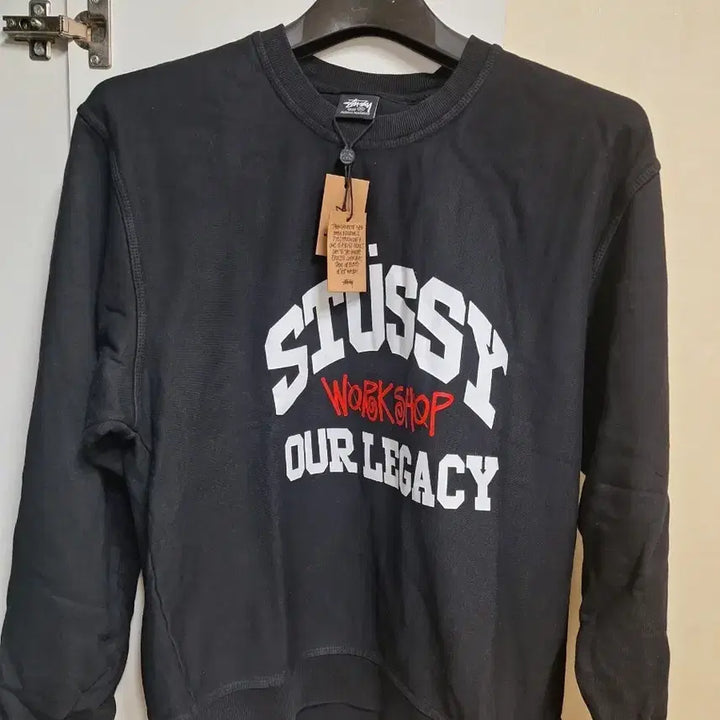 [BUNJANG] Stussy Workshop Black Sweatshirt / 정품 스투시 워크샵 콜라보 아오레거쉬 블랙 맨투맨 티셔츠