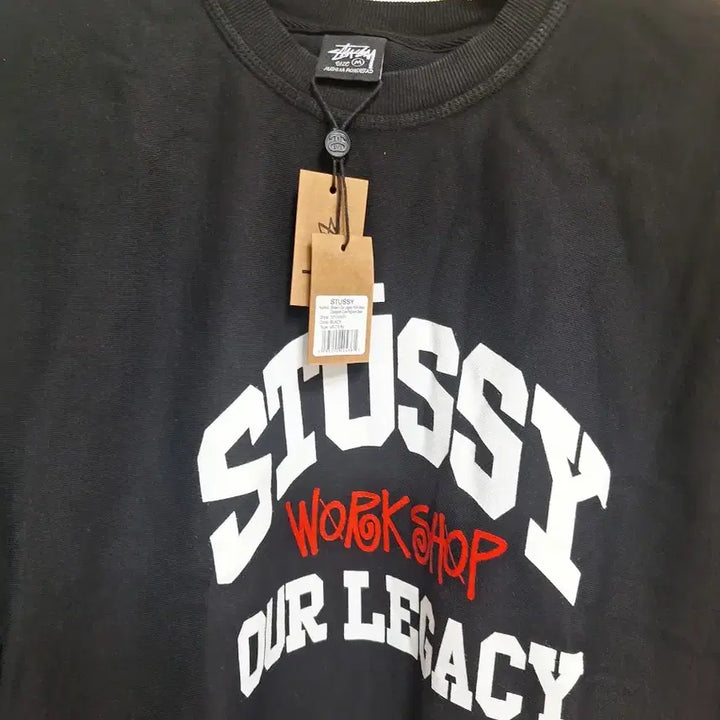 [BUNJANG] Stussy Workshop Black Sweatshirt / 정품 스투시 워크샵 콜라보 아오레거쉬 블랙 맨투맨 티셔츠