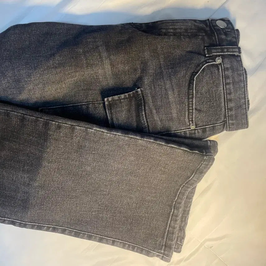 [BUNJANG] Black Denim Bootcut Cargo Pants / 부츠컷 카고 흑청 데님 팬츠