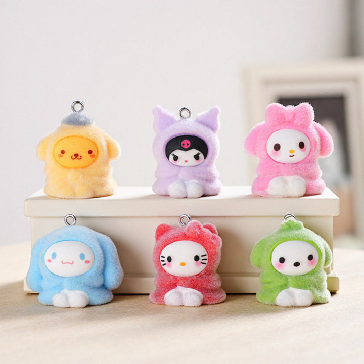[BUNJANG] Hello Kitty Mini Figure Keychain Set (6 Types) / 키링형 키티 미니 피규어 6종 미니어처 세트