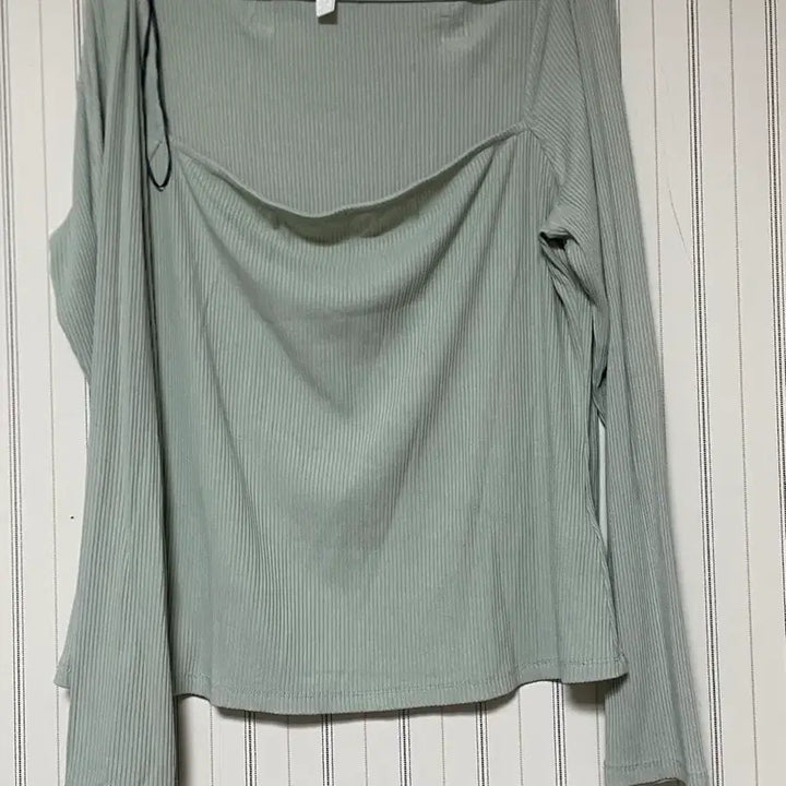[BUNJANG] H&amp;M Green Ribbed Knit T-shirt / h&amp;m 연두색 골지니트 티셔츠