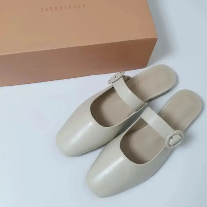 [BUNJANG] Buckle Point Mules (Ivory, 235mm) / 버클 포인트 뮬 (아이보리/235)