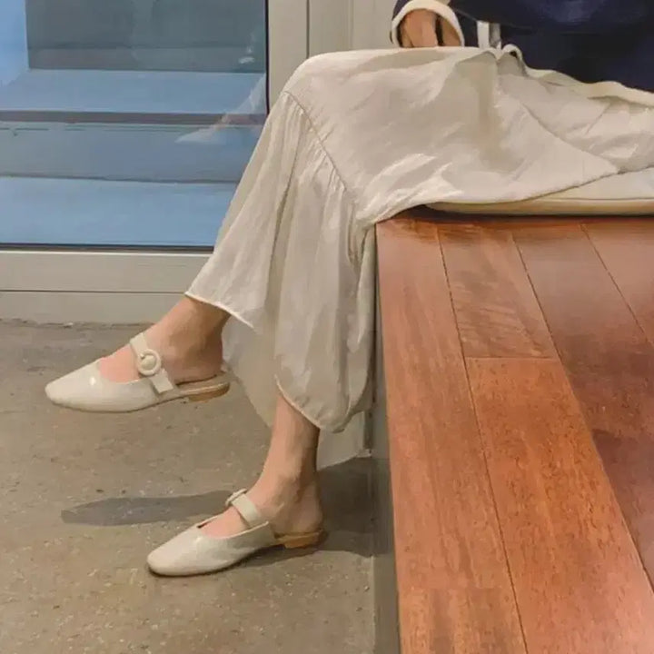 [BUNJANG] Buckle Point Mules (Ivory, 235mm) / 버클 포인트 뮬 (아이보리/235)