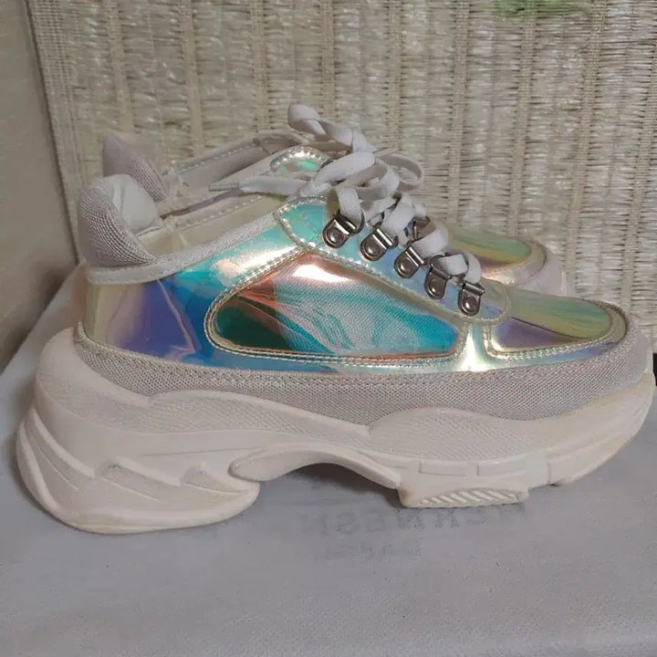 [BUNJANG] Aurora Transparent Ivory Platform Sneakers 245 / 오로라 투명 아이보리 운동화 245