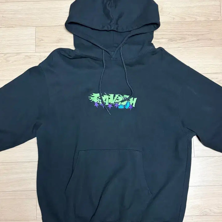 [BUNJANG] Black Thin Hoodie / 블랙 후드티 얇은 후드티