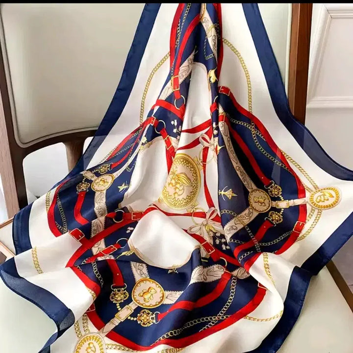 [BUNJANG] Orange Pattern Silk Scarf / 오렌지 패턴 실크 스카프