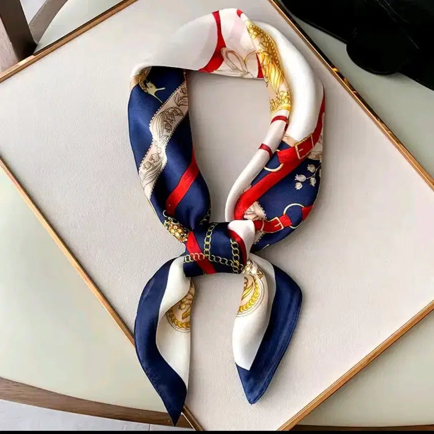 [BUNJANG] Orange Pattern Silk Scarf / 오렌지 패턴 실크 스카프