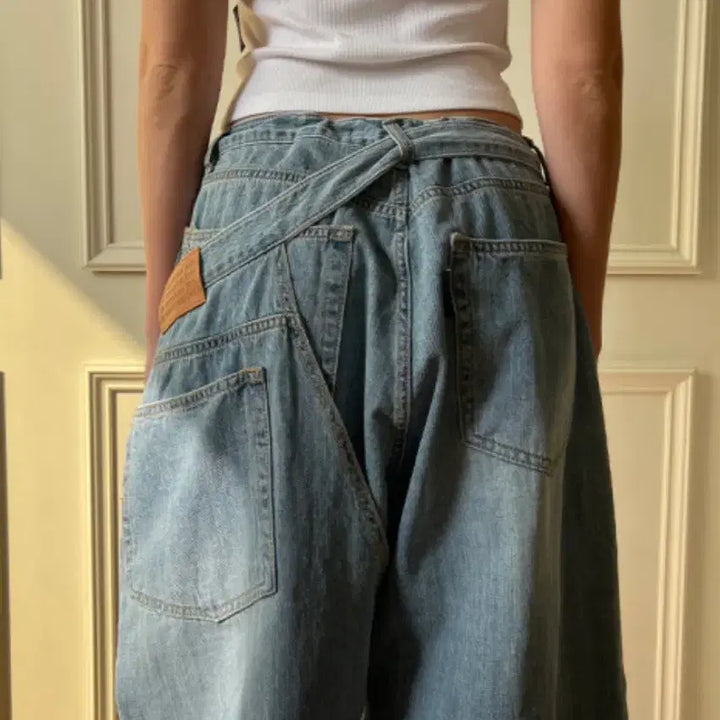 [BUNJANG] The Mysterious Hotel Cross Layered Denim Jeans / 더미스테리어스호텔 크로스 레이어드 데님 1사이즈