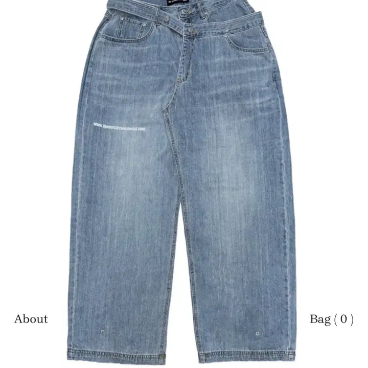 [BUNJANG] The Mysterious Hotel Cross Layered Denim Jeans / 더미스테리어스호텔 크로스 레이어드 데님 1사이즈