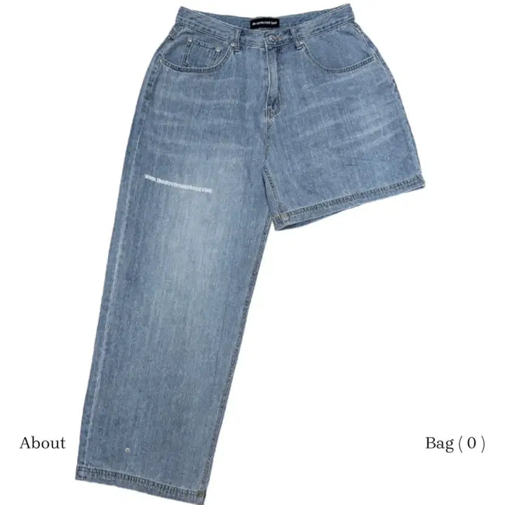 [BUNJANG] The Mysterious Hotel Cross Layered Denim Jeans / 더미스테리어스호텔 크로스 레이어드 데님 1사이즈