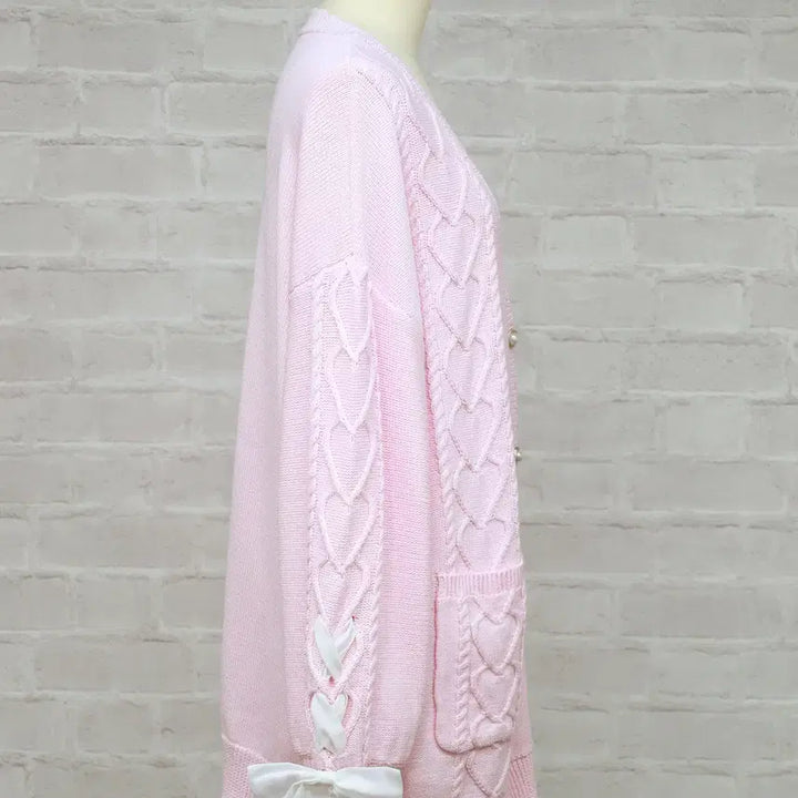 [BUNJANG] Amavel Sugar Ribbon Long Cardigan / Amavel 아마벨 슈가 리본 롱 가디건