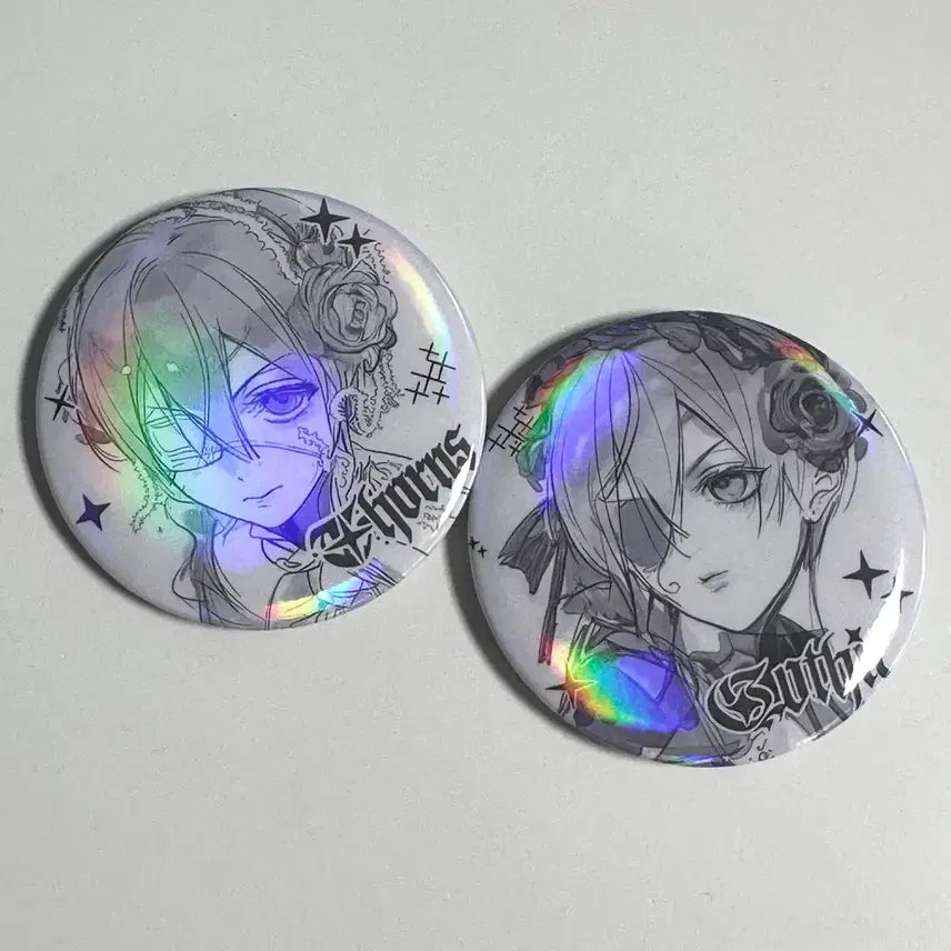 [BUNJANG] Black Butler Ciel Unofficial Hologram Badge Bundle Set / 흑집사 시엘 비공굿 캔뱃지 일괄 홀로그램