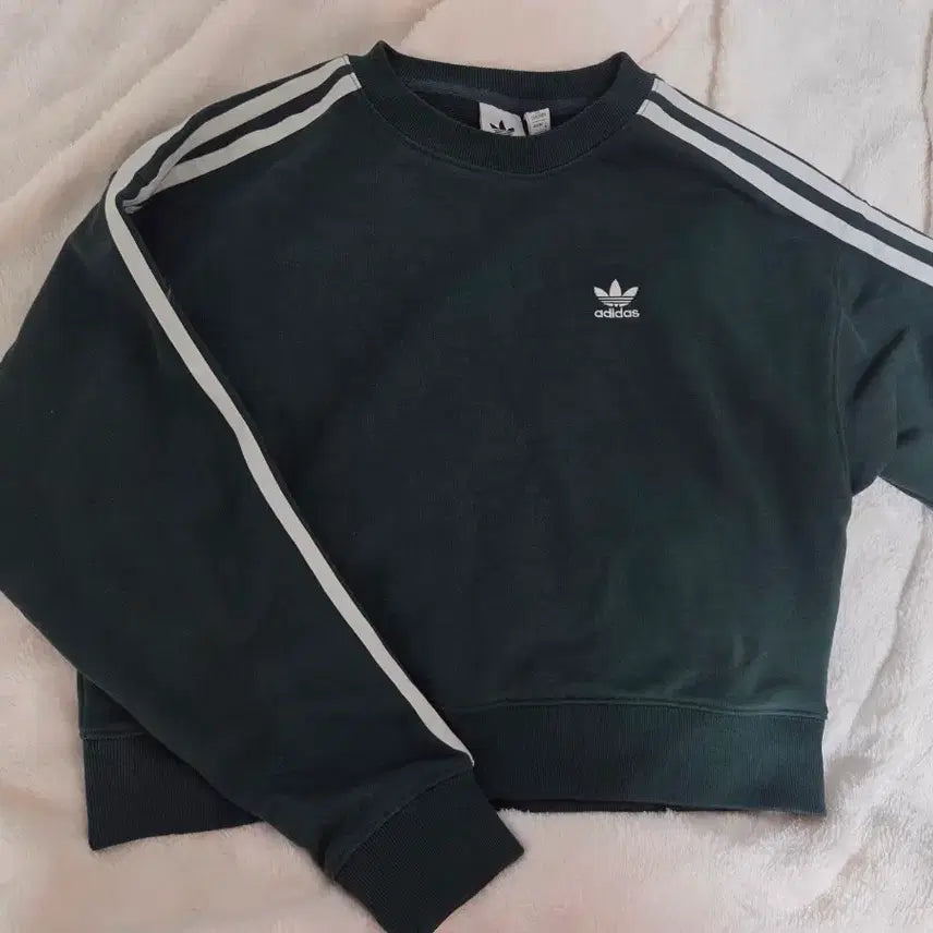 [BUNJANG] Adidas Three-Stripe Crop Sweatshirt XS / 아디다스 삼선 크롭 맨투맨 xs