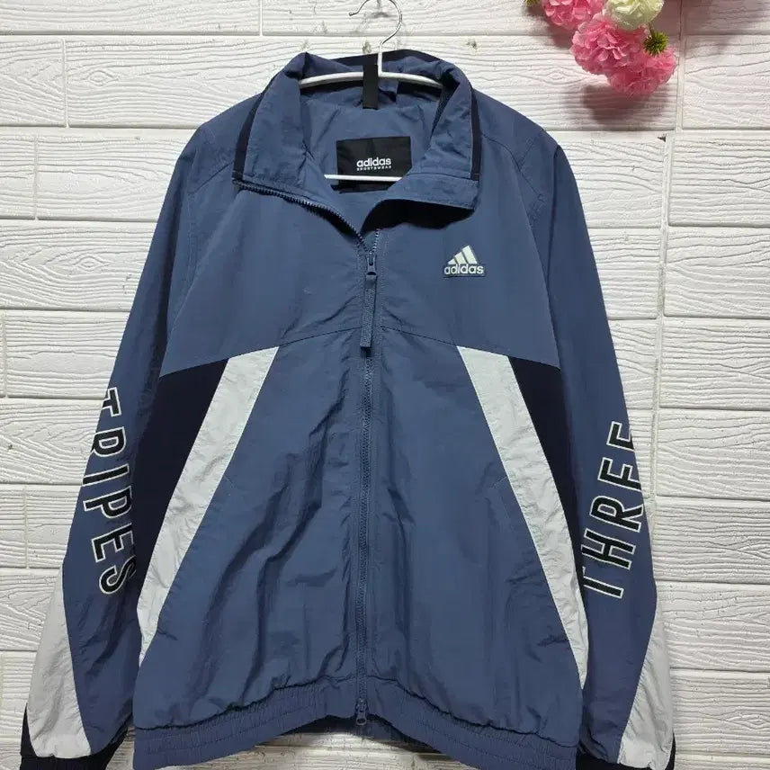[BUNJANG] Adidas Wording Oversized Woven Jacket / 아디다스 워딩 오버싸이즈 우븐 자켓  90