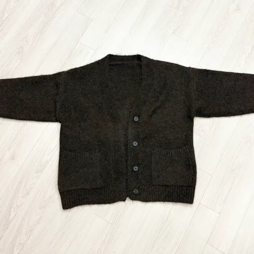 [BUNJANG] Dayrose Brown Angora Cardigan / 데이로제 브라운 캐츠 앙고라가디건 루즈핏가디건 니트가디건 에이블리