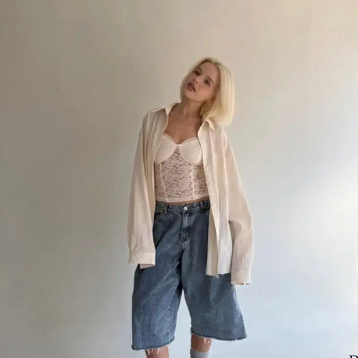 [BUNJANG] The Mysterious Hotel Bohemian Cut-off Shirt / 더미스테리어스호텔 보헤미안 컷오프 셔츠