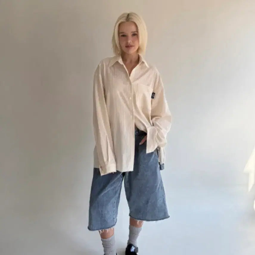 [BUNJANG] The Mysterious Hotel Bohemian Cut-off Shirt / 더미스테리어스호텔 보헤미안 컷오프 셔츠