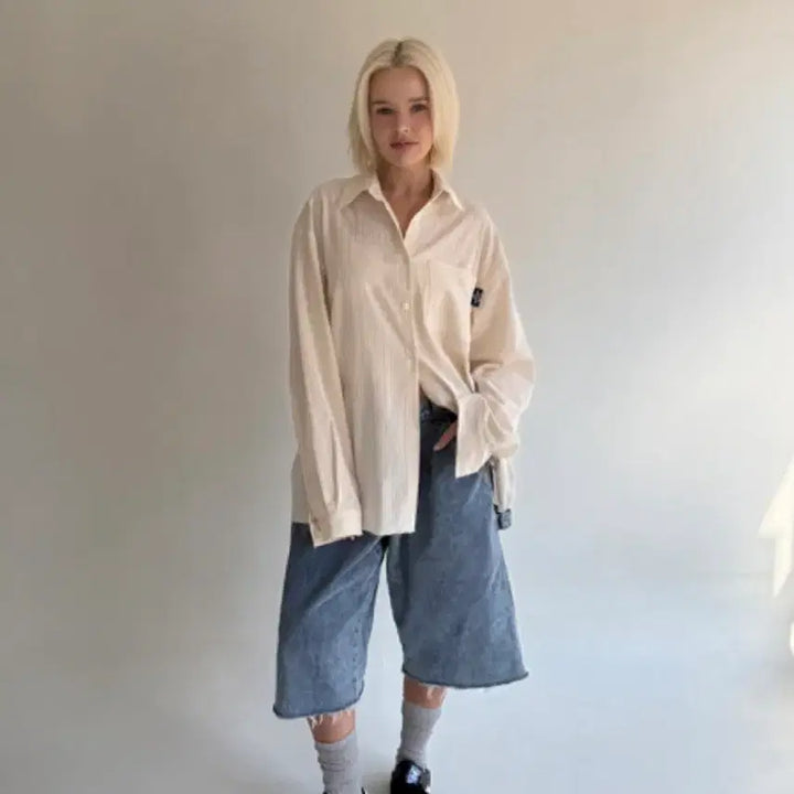 [BUNJANG] The Mysterious Hotel Bohemian Cut-off Shirt / 더미스테리어스호텔 보헤미안 컷오프 셔츠