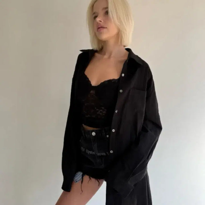 [BUNJANG] The Mysterious Hotel Bohemian Cut-off Shirt / 더미스테리어스호텔 보헤미안 컷오프 셔츠