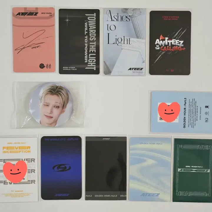 [BUNJANG] ATEEZ Wooyoung POB Photocard Bundle Set / 에이티즈 우영 미공포 특전 포카 일괄 양도 캔뱃지 서비스