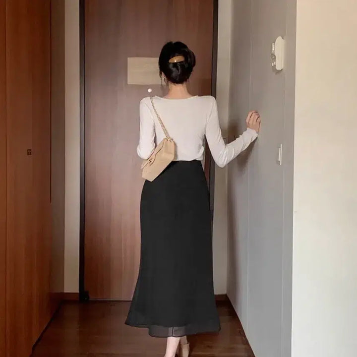 [BUNJANG] Yeri Chiffon Skirt - Guest Look - Spring - Size M / 여리 쉬폰 스커트/하객룩/데이트/봄 M size