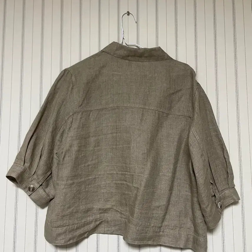 [SOLD OUT] 린넨 반팔 블라우스 셔츠 자켓 브라운
