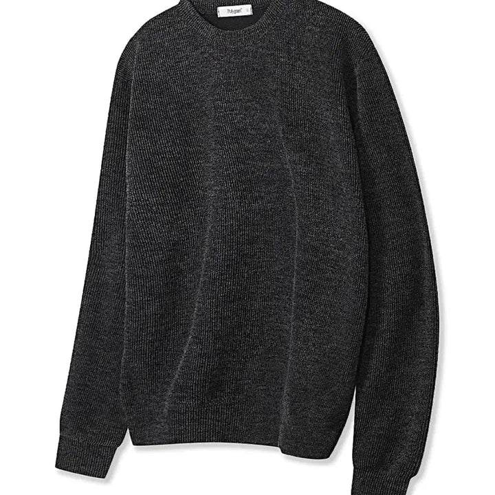 [BUNJANG] Polygram Ribbed Knit Sweatshirt Charcoal XL / (새상품 택포가격) 폴리그램 리브드 니트 스웨트 셔츠 차콜 XL