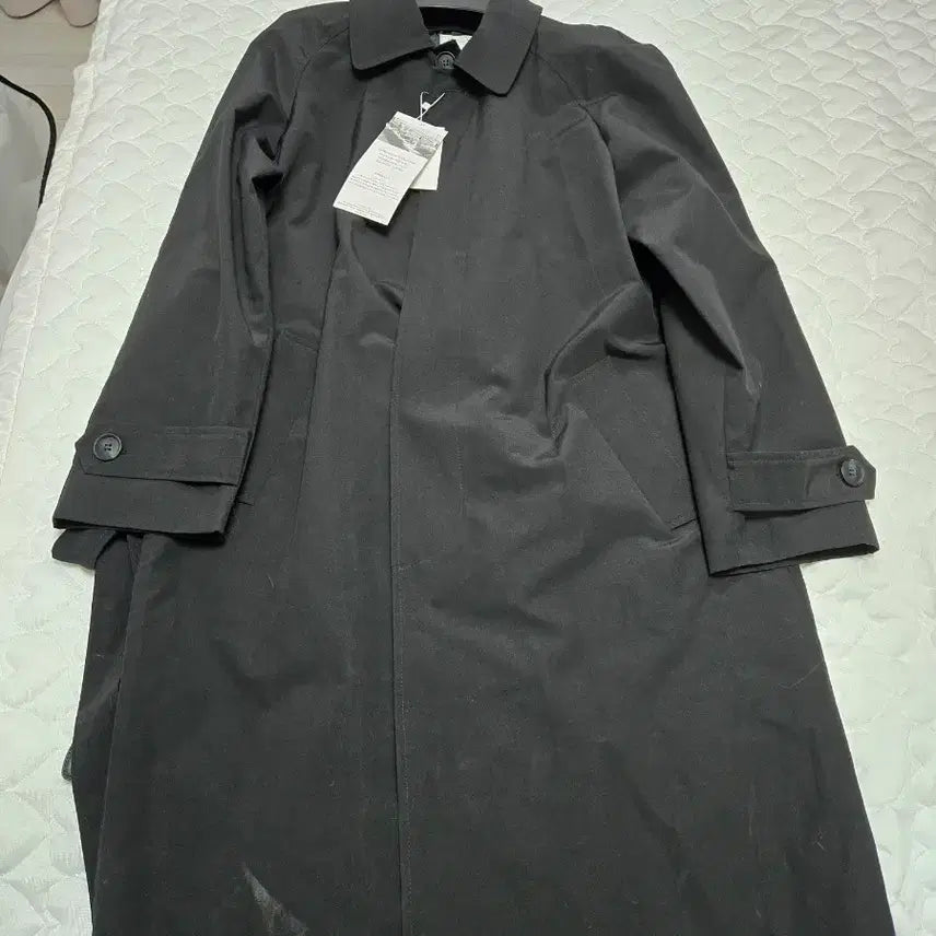 [BUNJANG] Mari Market Black Long Trench Coat / 마리마켓 블랙 롱 트렌치 코트