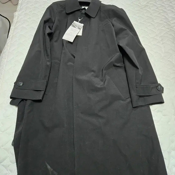 [BUNJANG] Mari Market Black Long Trench Coat / 마리마켓 블랙 롱 트렌치 코트