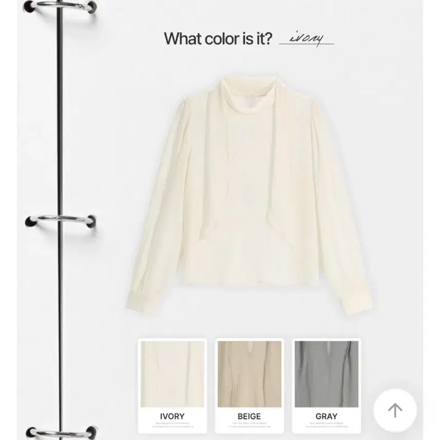 [BUNJANG] Attrangs Vene Pearl Tie Ribbon Blouse / 아뜨랑스 브네펄타이리본 반하이넥 블라우스 아이보리 하객룩 교생룩