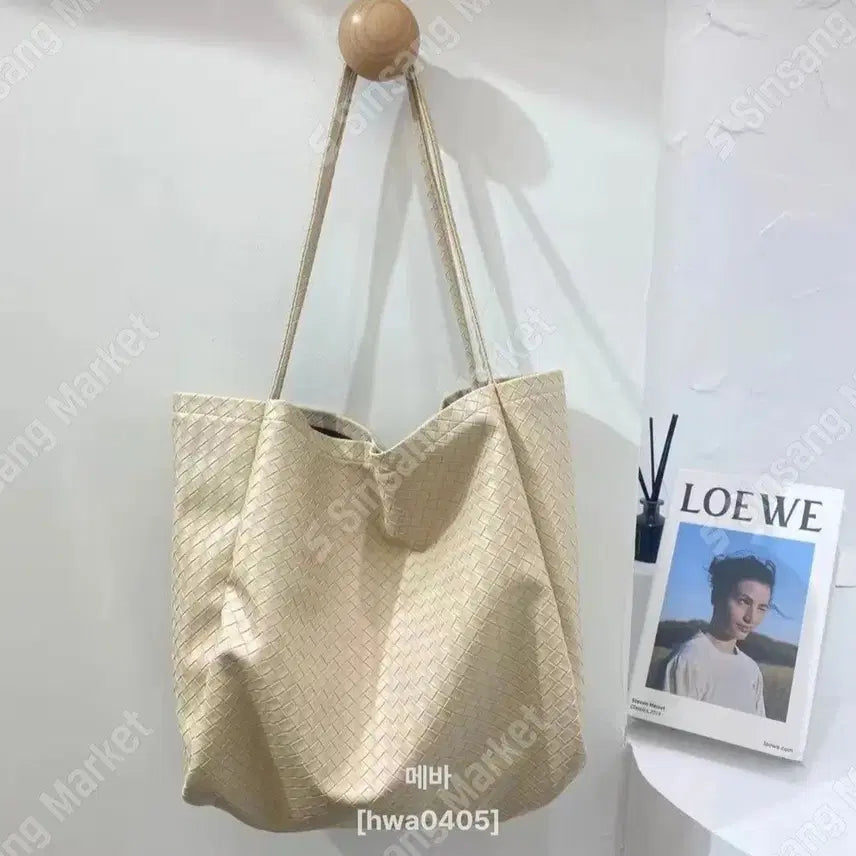 [BUNJANG] Shoulder Bag (Beige) - Big Size / 빅사이즈 숄더가방(새상품)세일1개