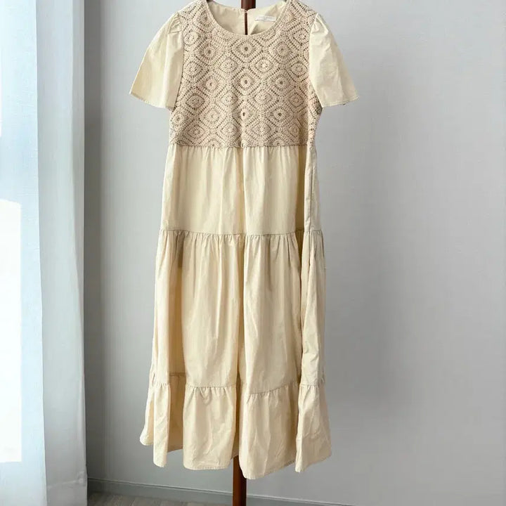 [BUNJANG] Plastic Island Embroidered Long Dress / 플라스틱 아일랜드 자수 롱원피스