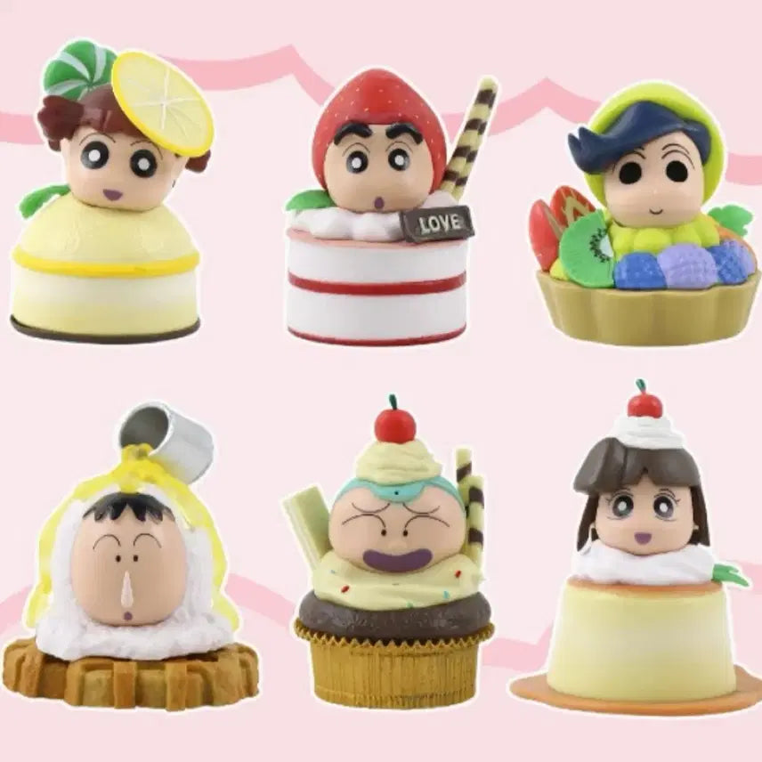 [BUNJANG] Crayon Shin-chan Dessert Figure 6-Piece Set (Sealed) / 짱구는 못말려 디저트 피규어 6종 미개봉 세트로 일괄 판매합니다.