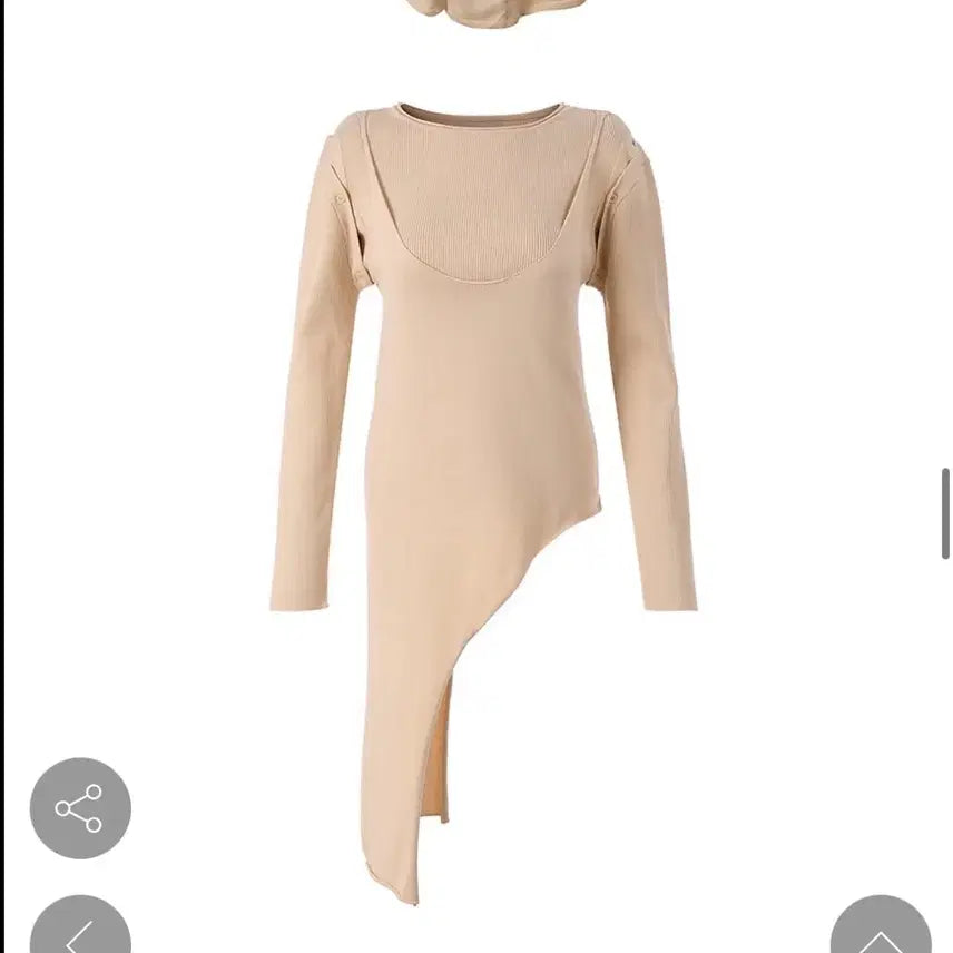 [BUNJANG] Gangjame Unbalance Two-Way Knit Beige Set / 강자매 언발란스 투웨이 니트 셋업 베이지