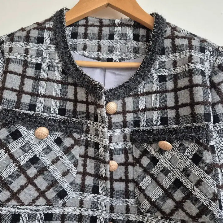 [BUNJANG] S.T Style Check Tweed Jacket / 샤st 체크 트위드 자켓(새상품)
