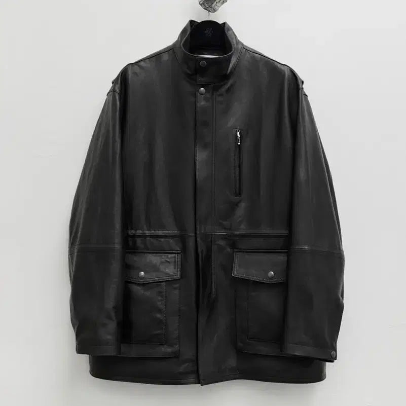[BUNJANG] Youth 24FW High Neck Leather Half Coat / [구매, S] 유스 24FW 하이넥 레더 하프 코트 블랙