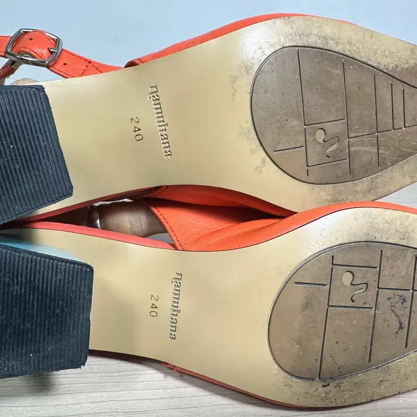 [BUNJANG] NAMUHANA Orange Mule Heel Pumps 240 / NAMUHANA 오렌지 뮬 힐 펌프스 240