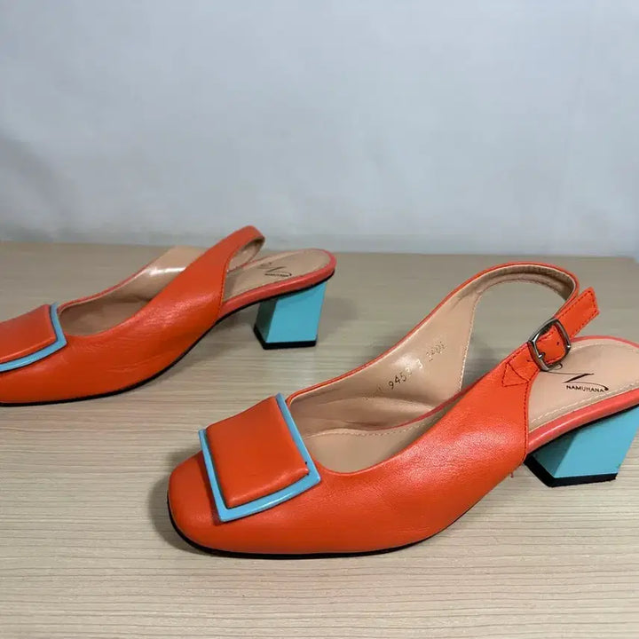 [BUNJANG] NAMUHANA Orange Mule Heel Pumps 240 / NAMUHANA 오렌지 뮬 힐 펌프스 240