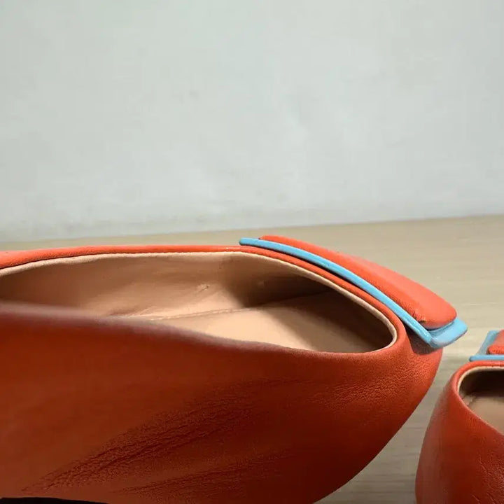 [BUNJANG] NAMUHANA Orange Mule Heel Pumps 240 / NAMUHANA 오렌지 뮬 힐 펌프스 240