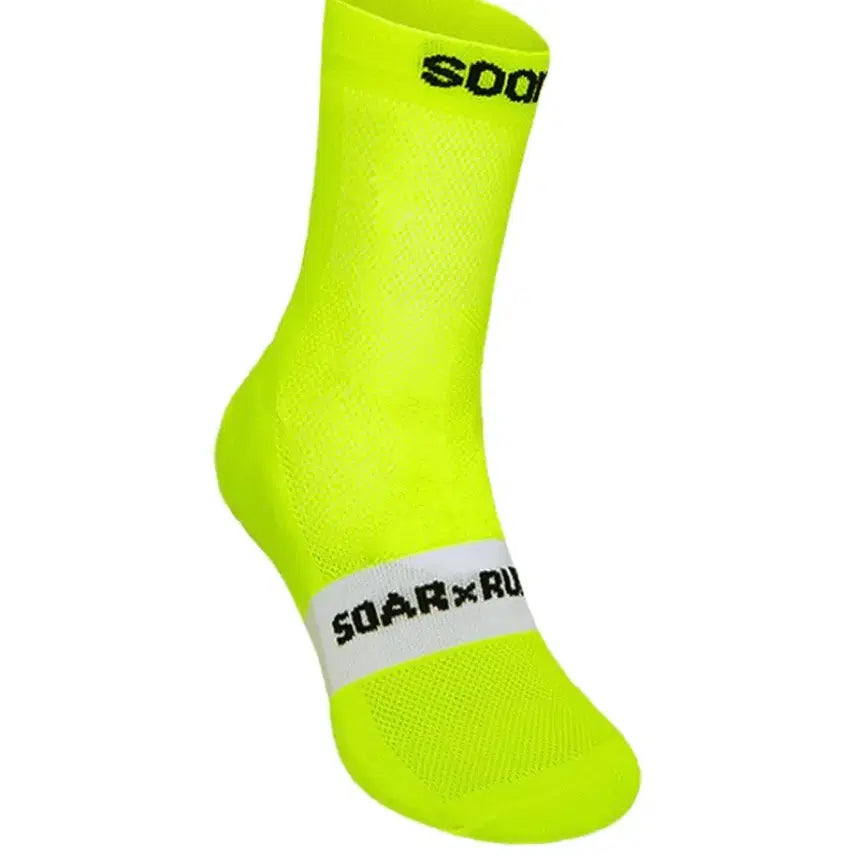 [BUNJANG] SOAR Running Crew Socks (Fluo Yellow) / [새상품] SOAR 소어 런닝 양말
