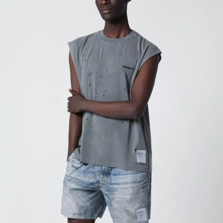 [BUNJANG] Satispy Moss Check Muscle T-Shirt XL / 새티스파이 모스체크 머슬티 XL