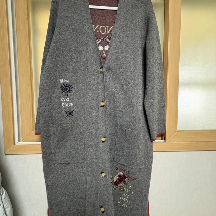 [BUNJANG] Visit in New York Wool Blend Gray Embroidered Jacket / 울 혼방 자켓 그레이 자수 장식 비지트인뉴욕