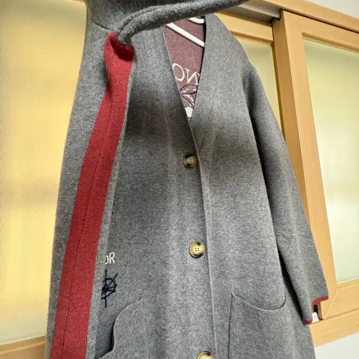 [BUNJANG] Visit in New York Wool Blend Gray Embroidered Jacket / 울 혼방 자켓 그레이 자수 장식 비지트인뉴욕