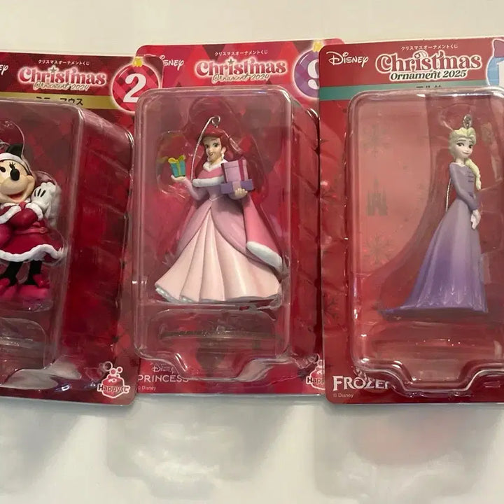 [BUNJANG] Disney Mini/Ariel/Elsa Christmas Ornament Bundle Set / 2024 디즈니 미니/에리얼/엘사 해피쿠지 크리스마스 오너먼트 피규어