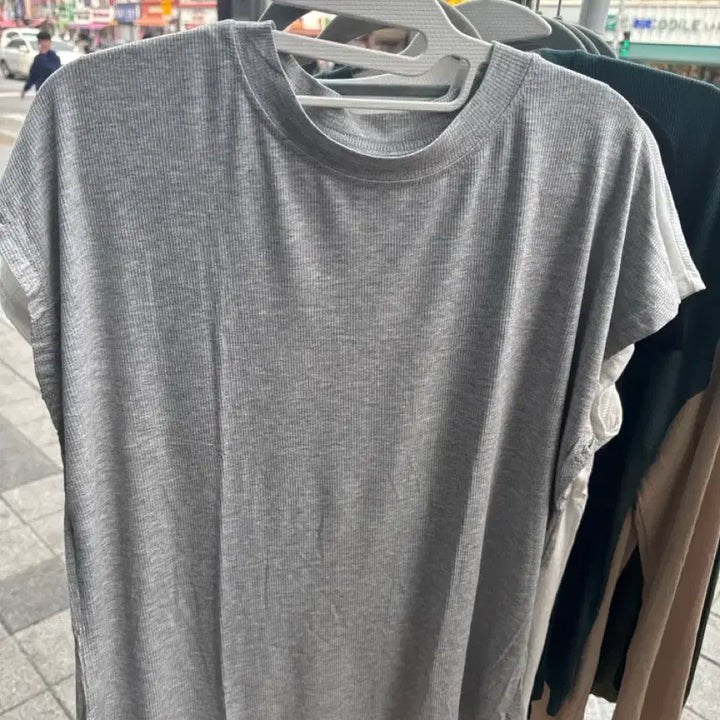 [BUNJANG] Basic Ribbed Summer Short Sleeve T-shirt / (창고정리) 골지 여름 반팔티
