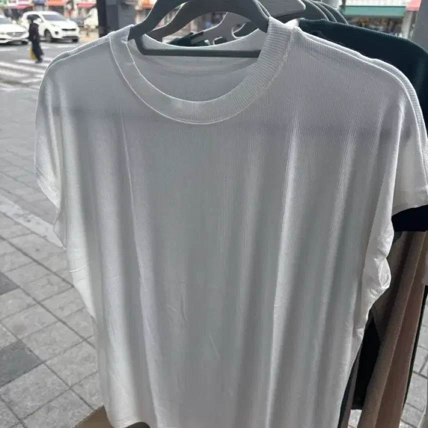 [BUNJANG] Basic Ribbed Summer Short Sleeve T-shirt / (창고정리) 골지 여름 반팔티