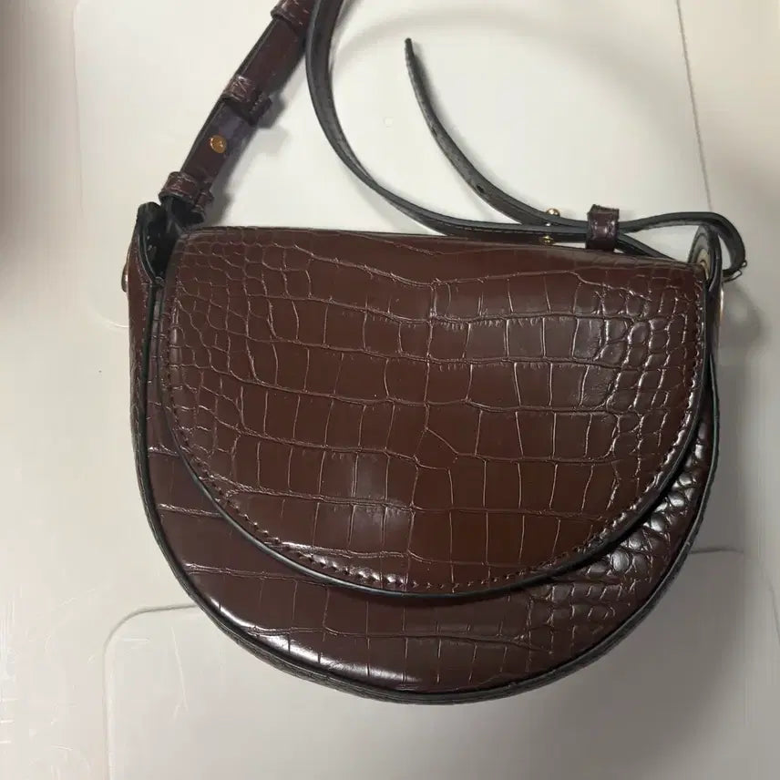 [BUNJANG] ZARA Crocodile Embossed Leather Crossbody Bag / 자라 zara 가방