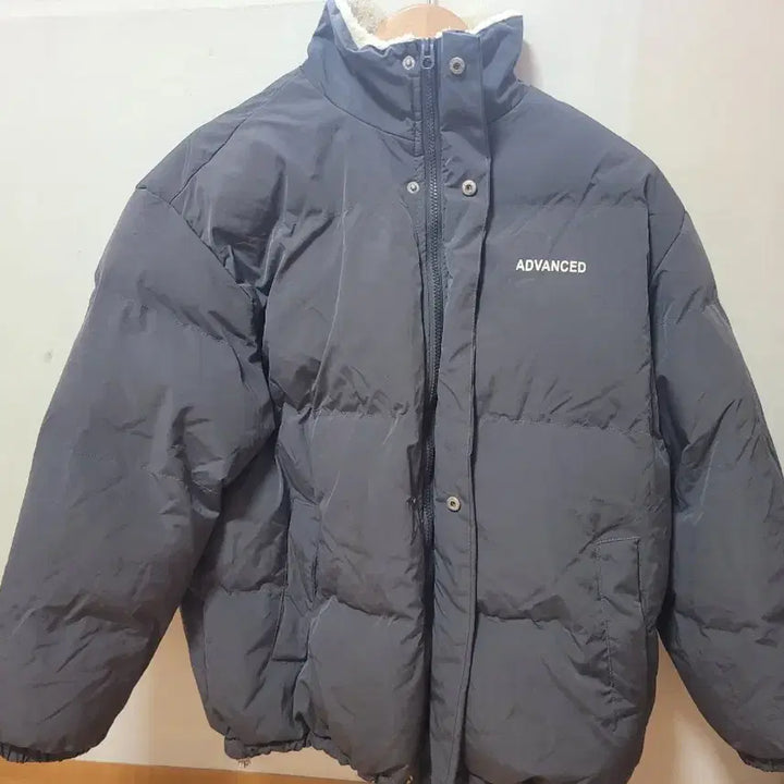 [BUNJANG] Gray Padded Jumper with White Fur Lining / 회색 패딩 점퍼  흰털 안감