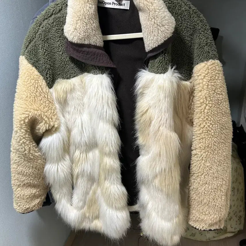 [BUNJANG] The Open Product YY Fleece Fur Jacket / 더 오픈 프로덕트 / 오픈 와이와이 후리스 플리스 퍼 자켓