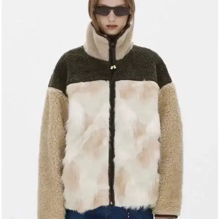 [BUNJANG] The Open Product YY Fleece Fur Jacket / 더 오픈 프로덕트 / 오픈 와이와이 후리스 플리스 퍼 자켓